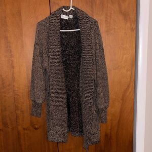 Elegant Brown Knit Cardigan Sweater